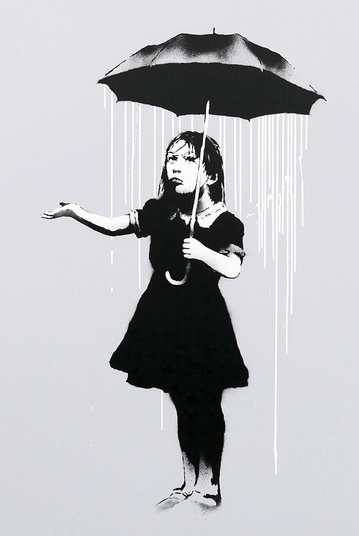 Banksy-Nola-White-rain-edition-289-JEFA-Gallery Banksy-Nola-White-rain