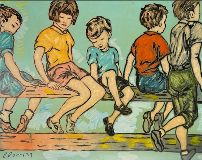 David-Bromley-kids-along-the-boundary-fence