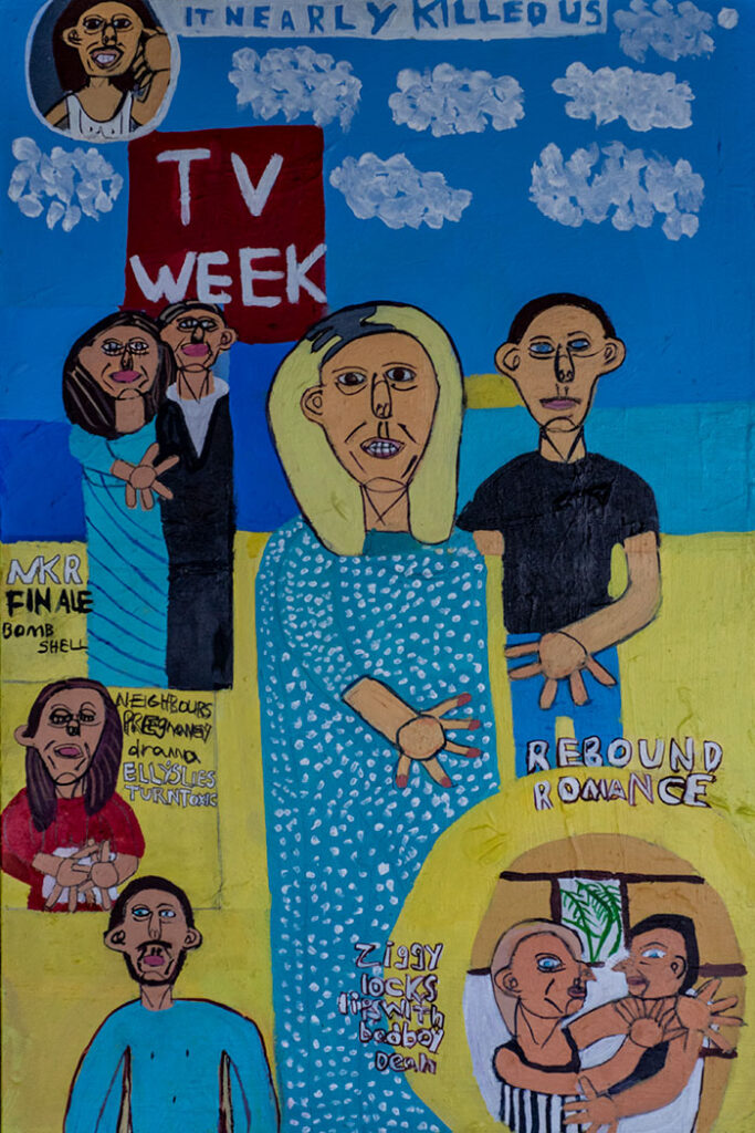 Zion Levy Stewart painting rebound romance (TV week collection)