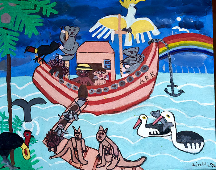 Zion Levy Stewart painting after the flood